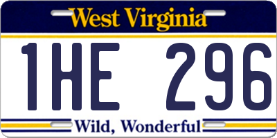 WV license plate 1HE296