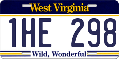 WV license plate 1HE298