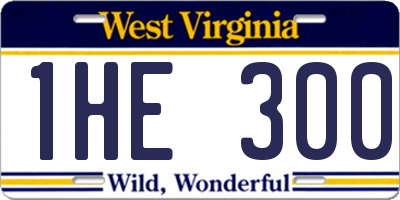 WV license plate 1HE300