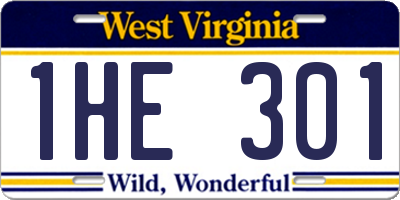 WV license plate 1HE301