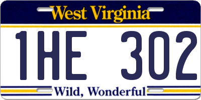 WV license plate 1HE302