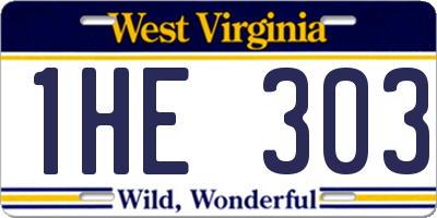 WV license plate 1HE303