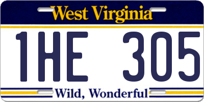 WV license plate 1HE305