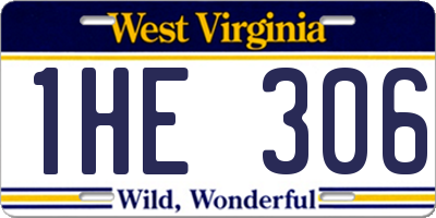 WV license plate 1HE306