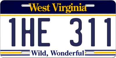 WV license plate 1HE311