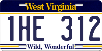 WV license plate 1HE312