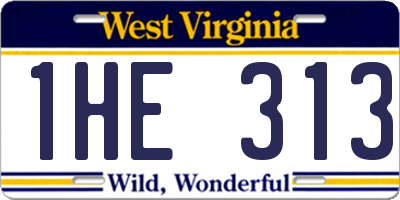 WV license plate 1HE313