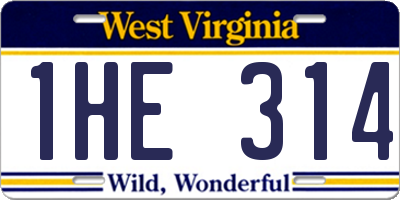 WV license plate 1HE314