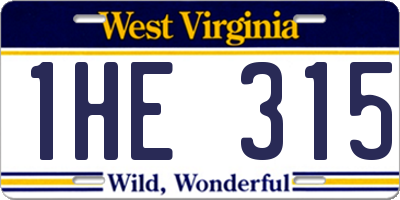 WV license plate 1HE315