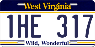 WV license plate 1HE317