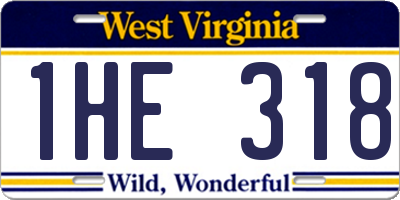 WV license plate 1HE318