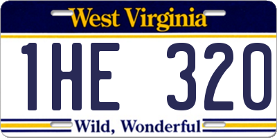 WV license plate 1HE320