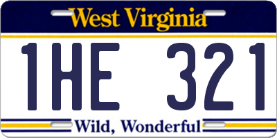 WV license plate 1HE321
