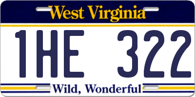 WV license plate 1HE322