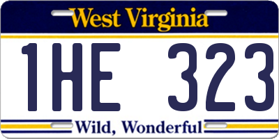 WV license plate 1HE323