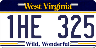WV license plate 1HE325