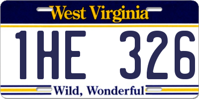 WV license plate 1HE326