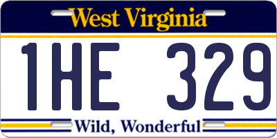 WV license plate 1HE329