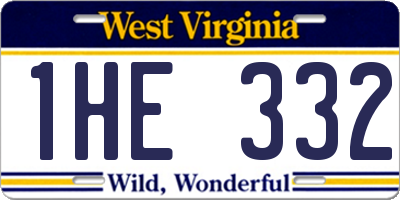 WV license plate 1HE332