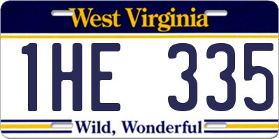 WV license plate 1HE335