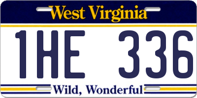 WV license plate 1HE336