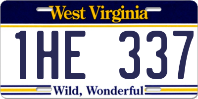 WV license plate 1HE337