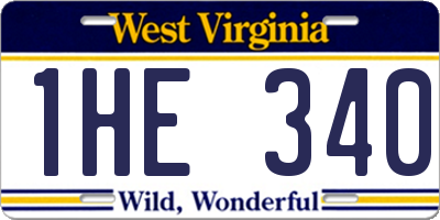 WV license plate 1HE340