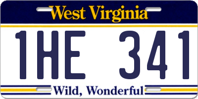 WV license plate 1HE341