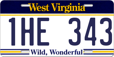 WV license plate 1HE343