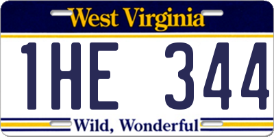 WV license plate 1HE344