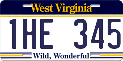 WV license plate 1HE345