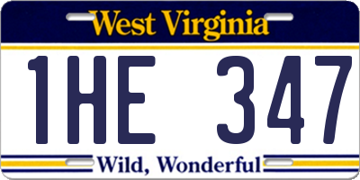 WV license plate 1HE347