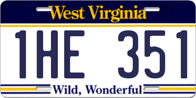 WV license plate 1HE351