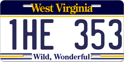 WV license plate 1HE353