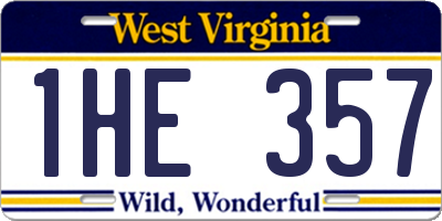 WV license plate 1HE357
