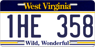 WV license plate 1HE358