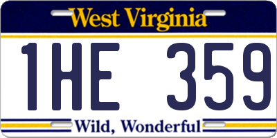 WV license plate 1HE359