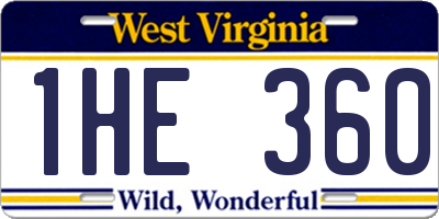 WV license plate 1HE360