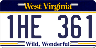 WV license plate 1HE361