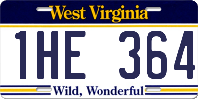 WV license plate 1HE364