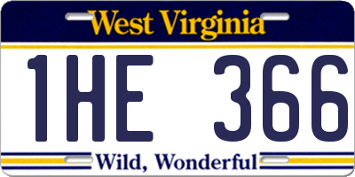 WV license plate 1HE366