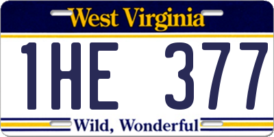 WV license plate 1HE377