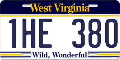 WV license plate 1HE380
