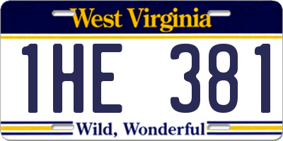 WV license plate 1HE381