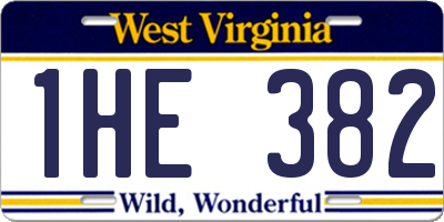 WV license plate 1HE382