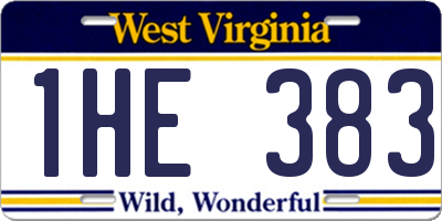WV license plate 1HE383