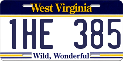 WV license plate 1HE385