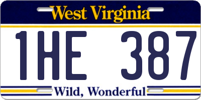 WV license plate 1HE387