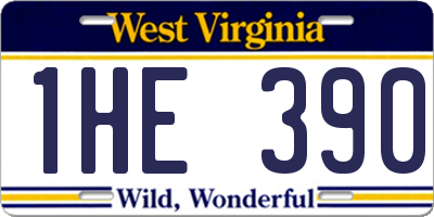 WV license plate 1HE390