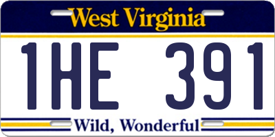 WV license plate 1HE391